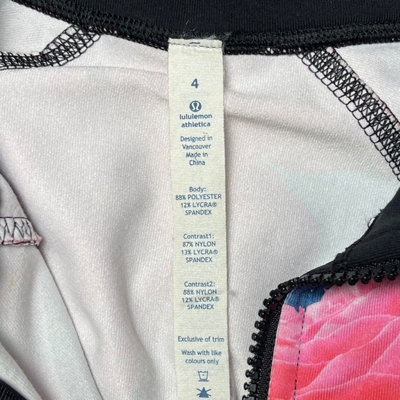 Lululemon Nice Asana Jacket Full Zip Secret Garden Black Pink Women's Size 4 - Picture 10 of 11